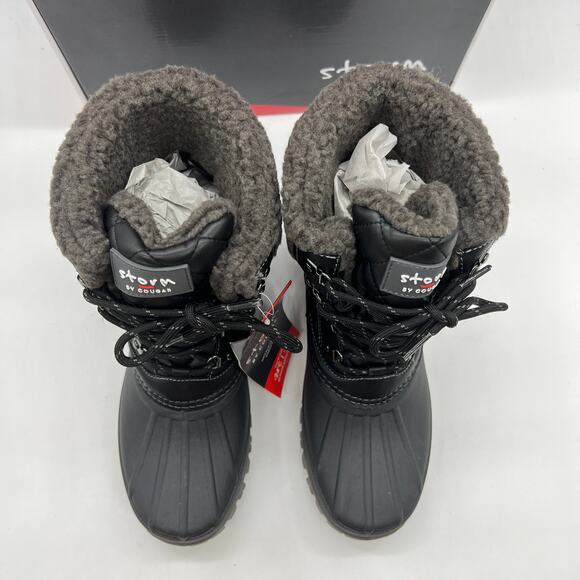 Cougar Waterproof Winter Boots Size 10 Black Quilt Carlisle Lace Up - Picture 3 of 12